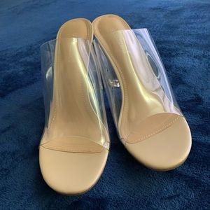 Clear beige heels
